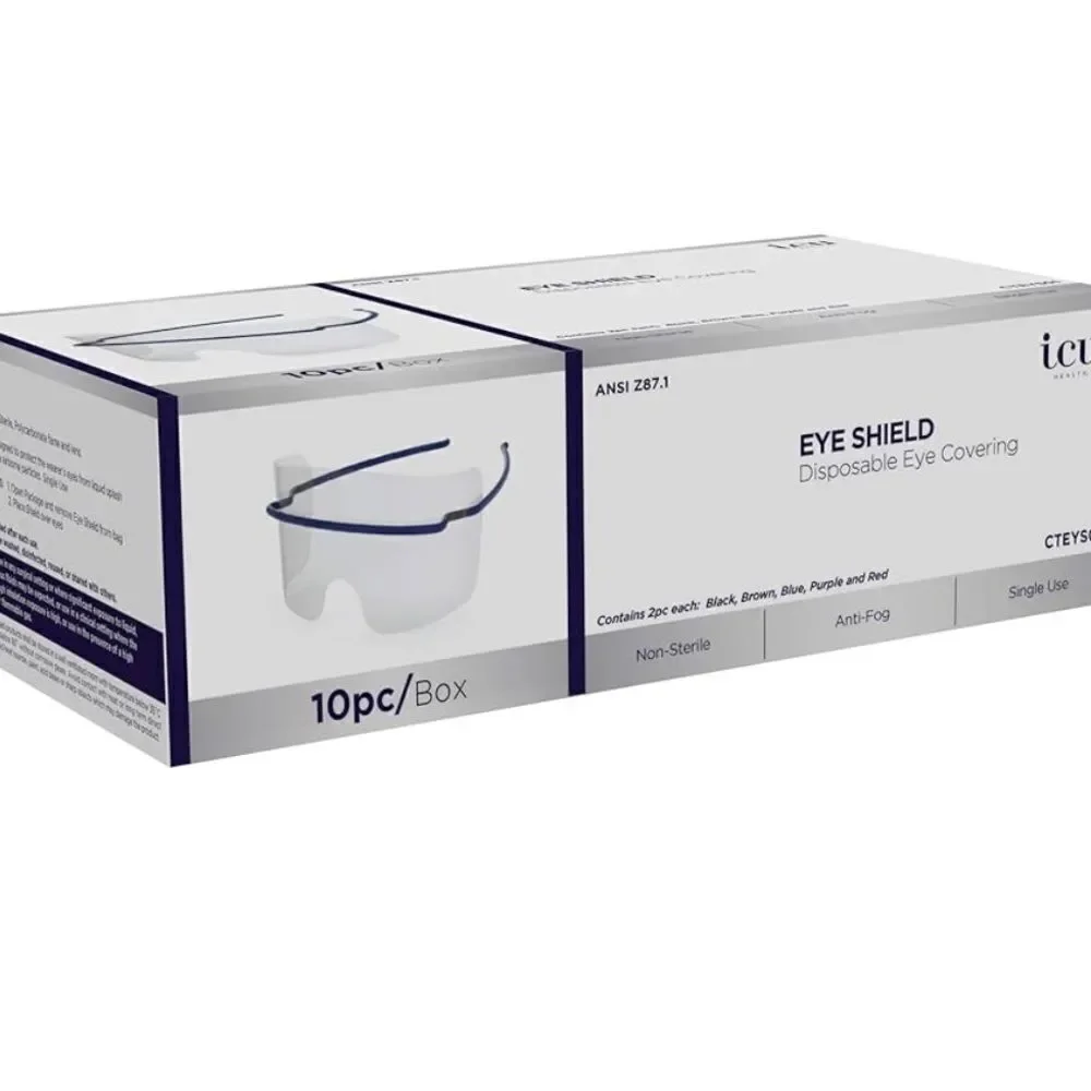 NIB New ICU Eye Shield Disposable Eye Covering/Safety 8 Total Anti Fog